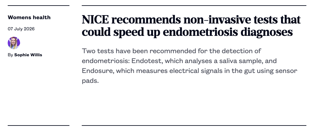 A Huge Step Forward for Endometriosis Diagnosis